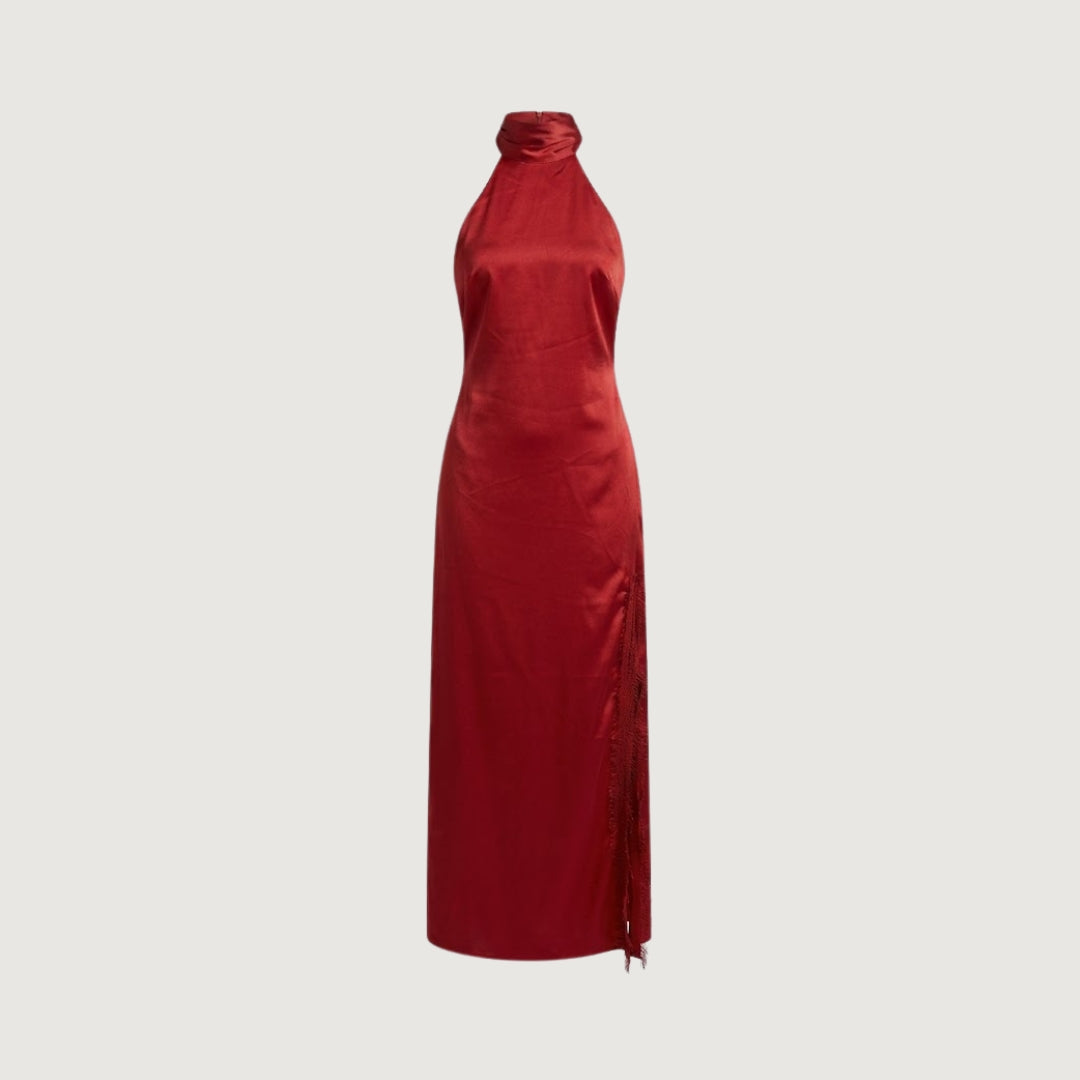 Red Allure Luxe Slit Dress
