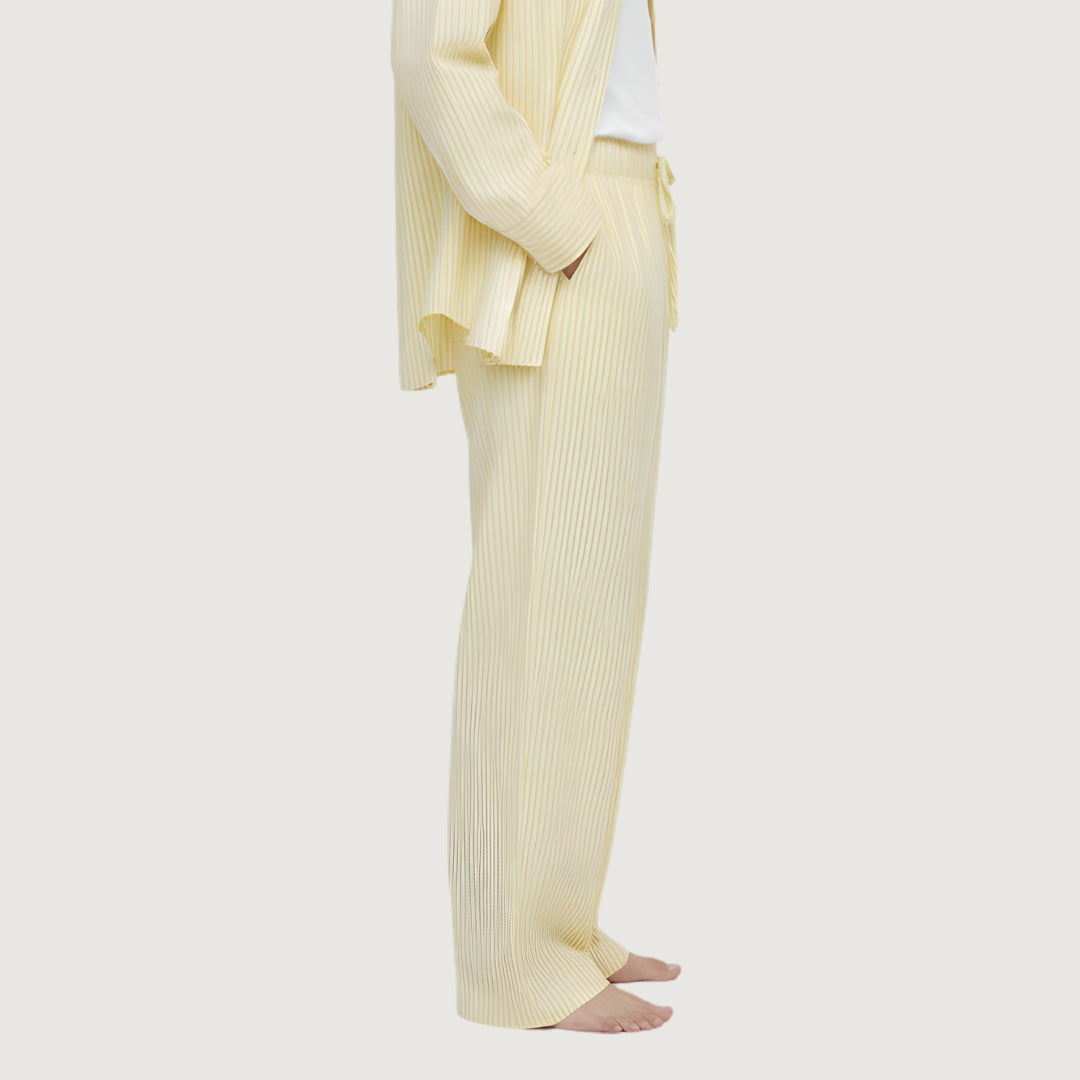Pantalon Conjunto Pijama Stripes Amarillo