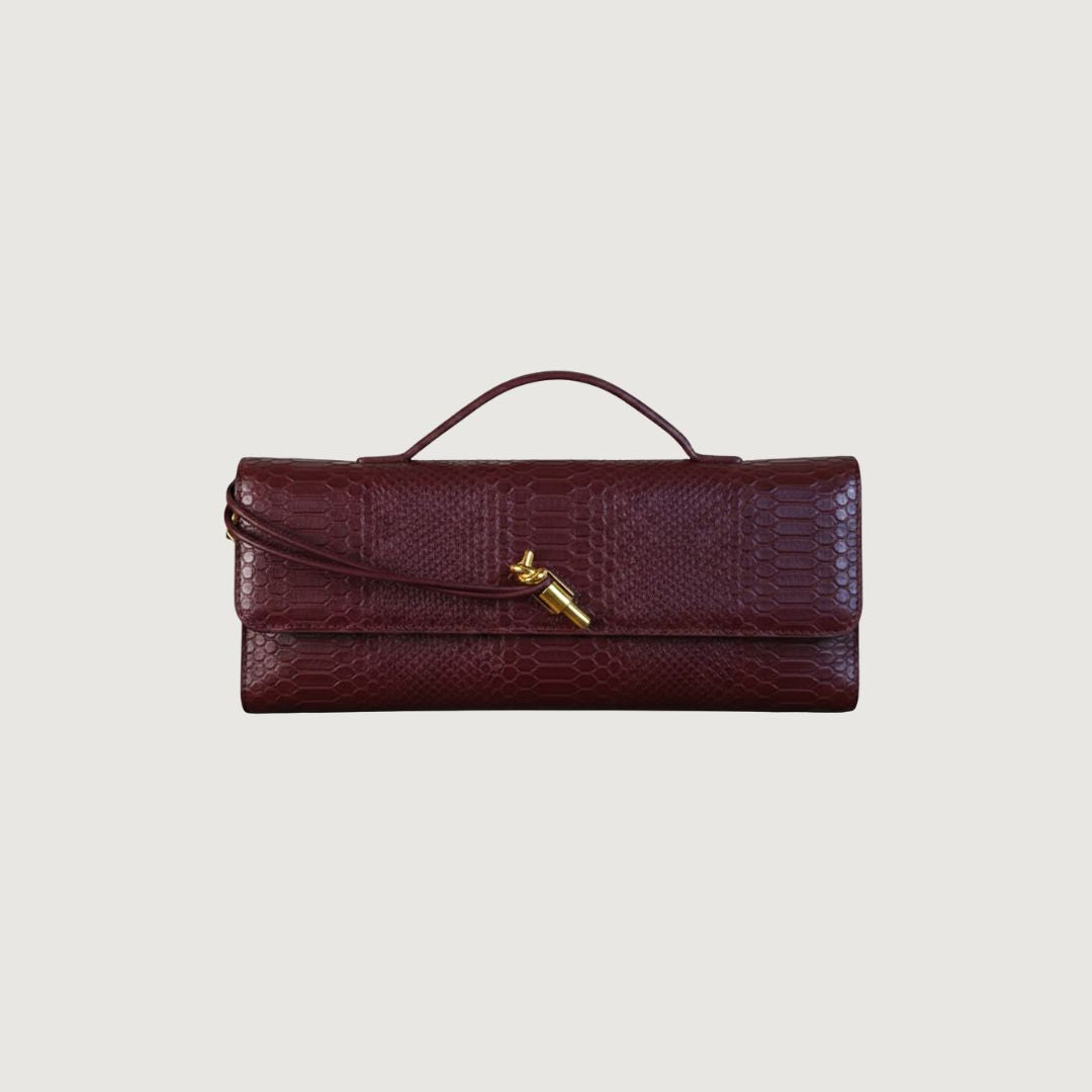 Clutch Croco Bordeaux