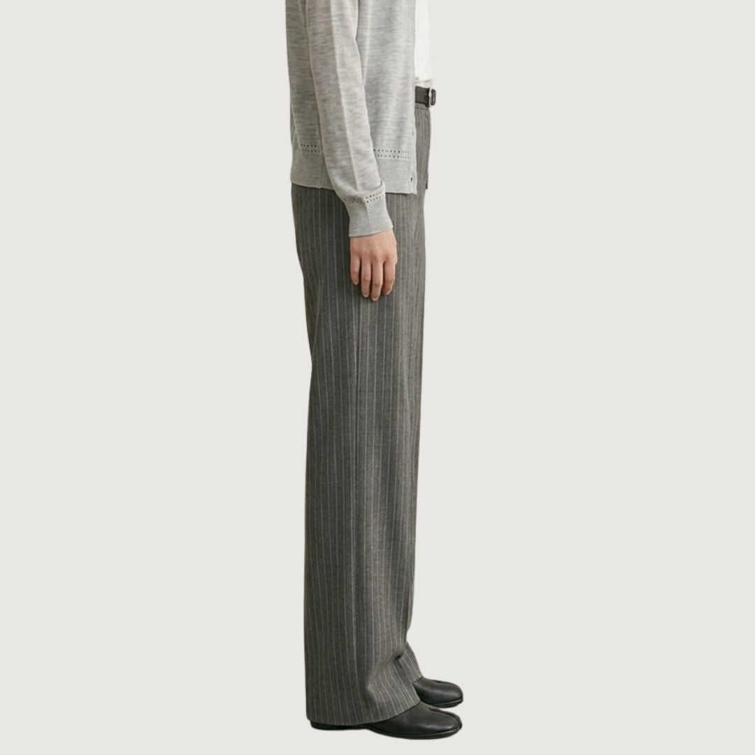 Pantalon Formal Gris Con Rayas