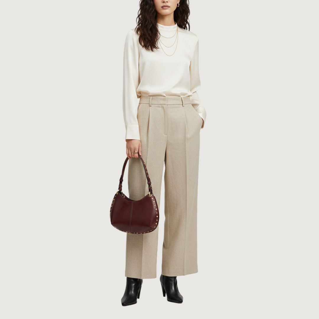 Mini Hobo Burgundy Con Cadena Dorada