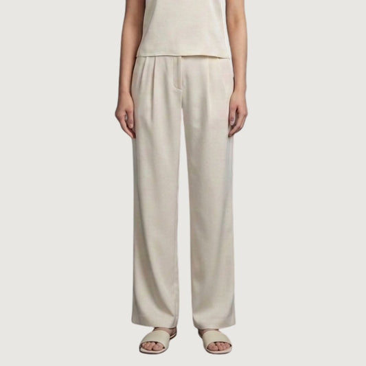 Pantalon Flow Recto Satinado Cream