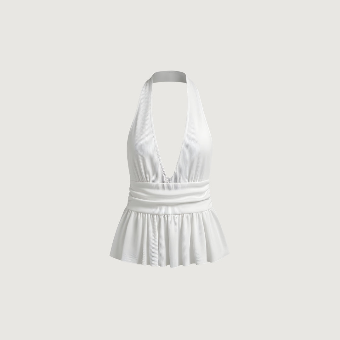 Blanc Ruffle Top