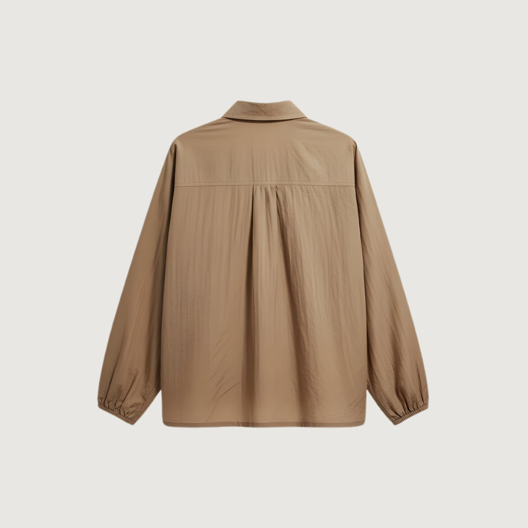 Scrunch Satin Shirt Gold