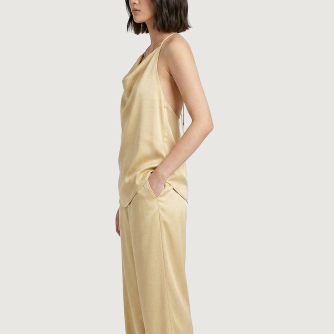 Blusa Satin Golden Flow