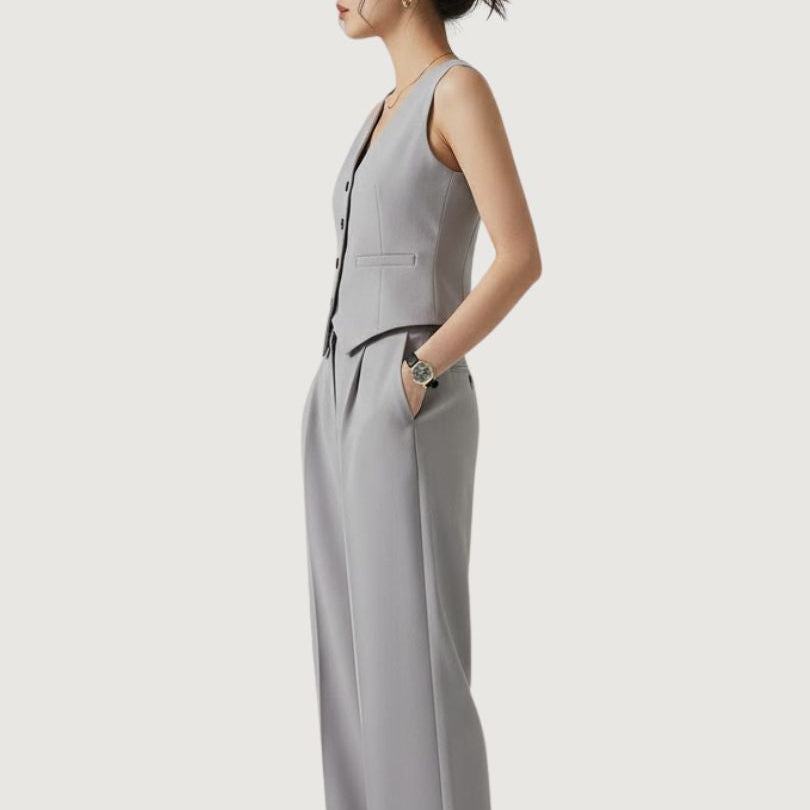 Chaleco Conjunto Formal Gris
