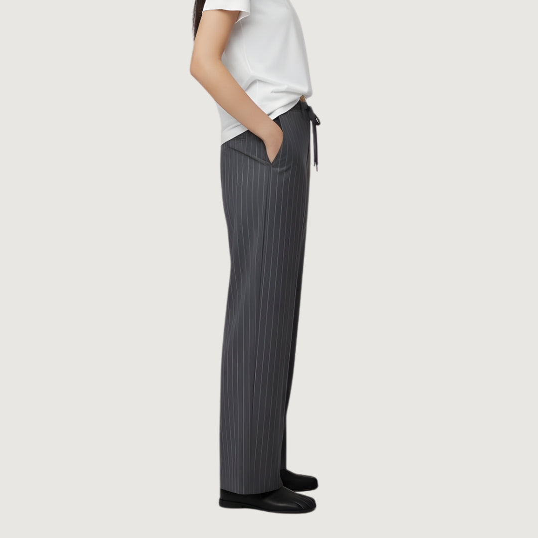 Pantalón Ajustable Rayas Gris