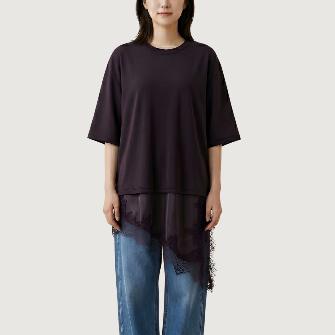 Lace Hem T-Shirt