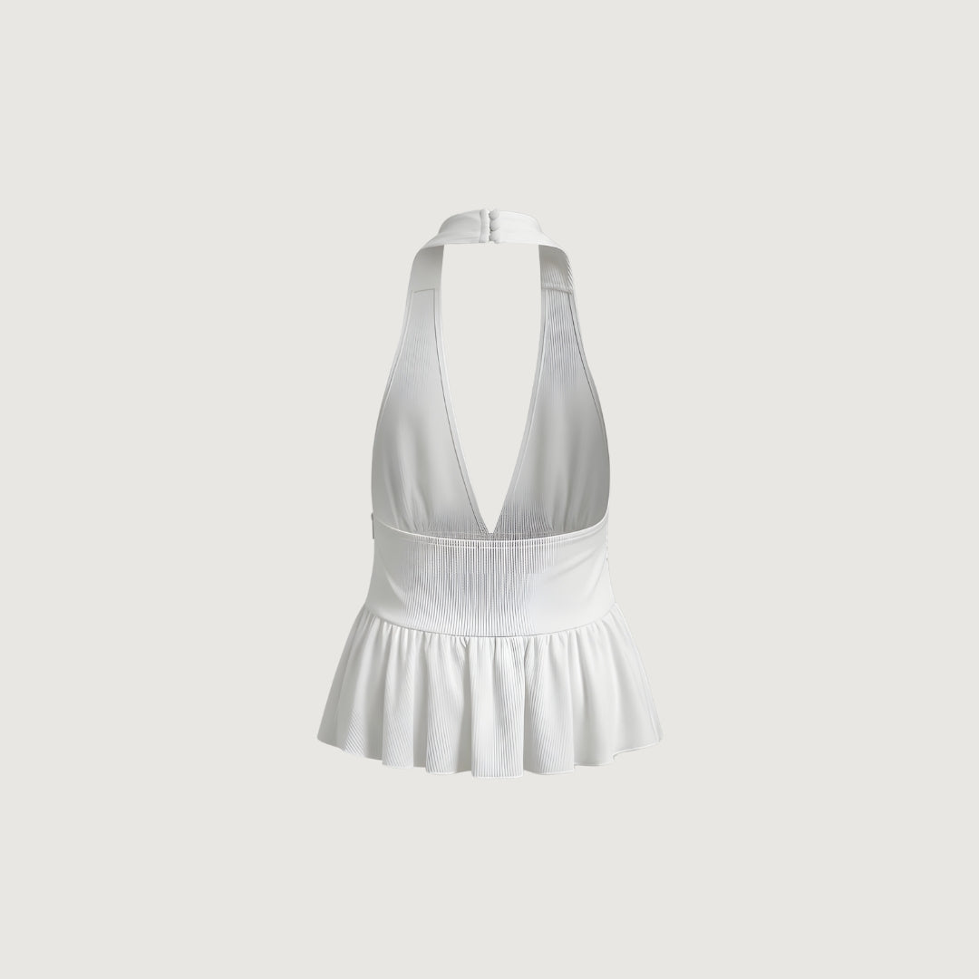 Blanc Ruffle Top