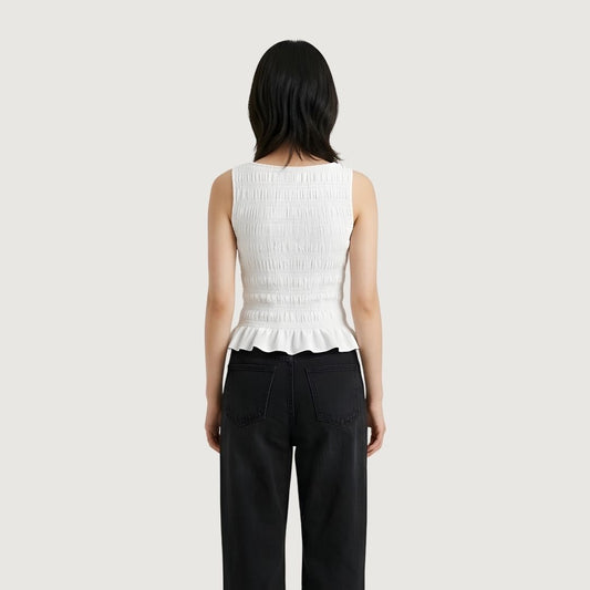 Soft Cloud Ruffle Blouse