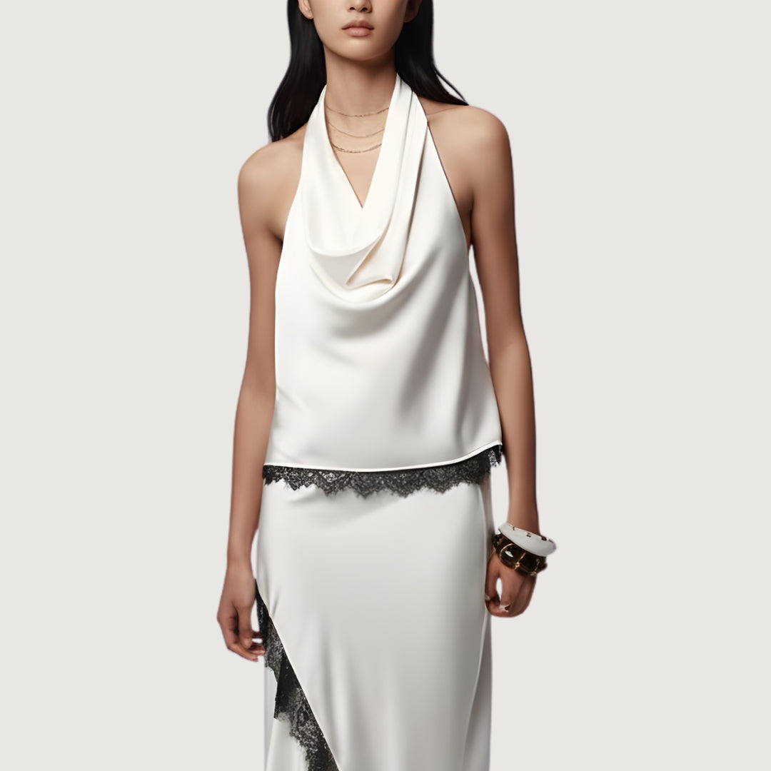 Blusa Satin Lace Ivory