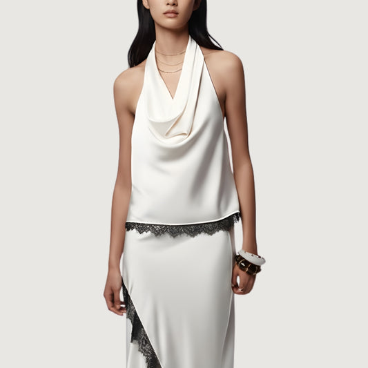 Blusa Satin Lace Ivory