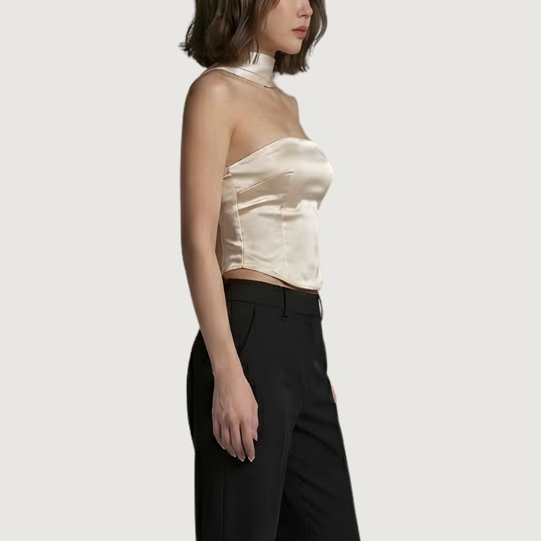 Top Tubo Choker Satinado