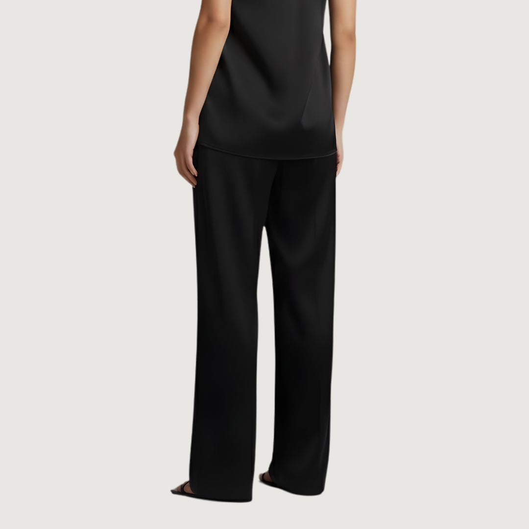 Pantalon Flow Recto Satinado Obsidian