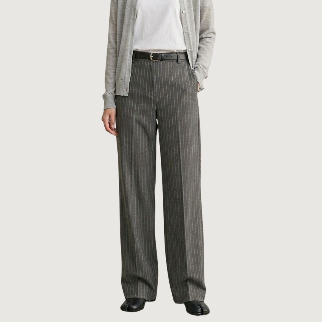 Pantalon Formal Gris Con Rayas