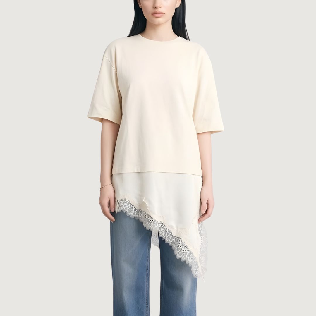 Lace Hem T-Shirt