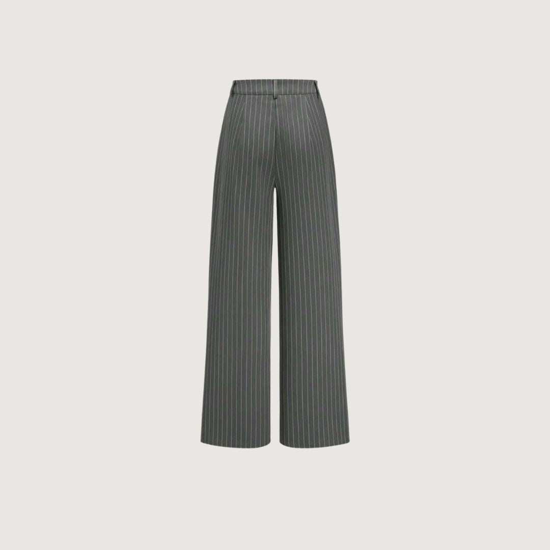 Pantalon Formal Gris Con Rayas