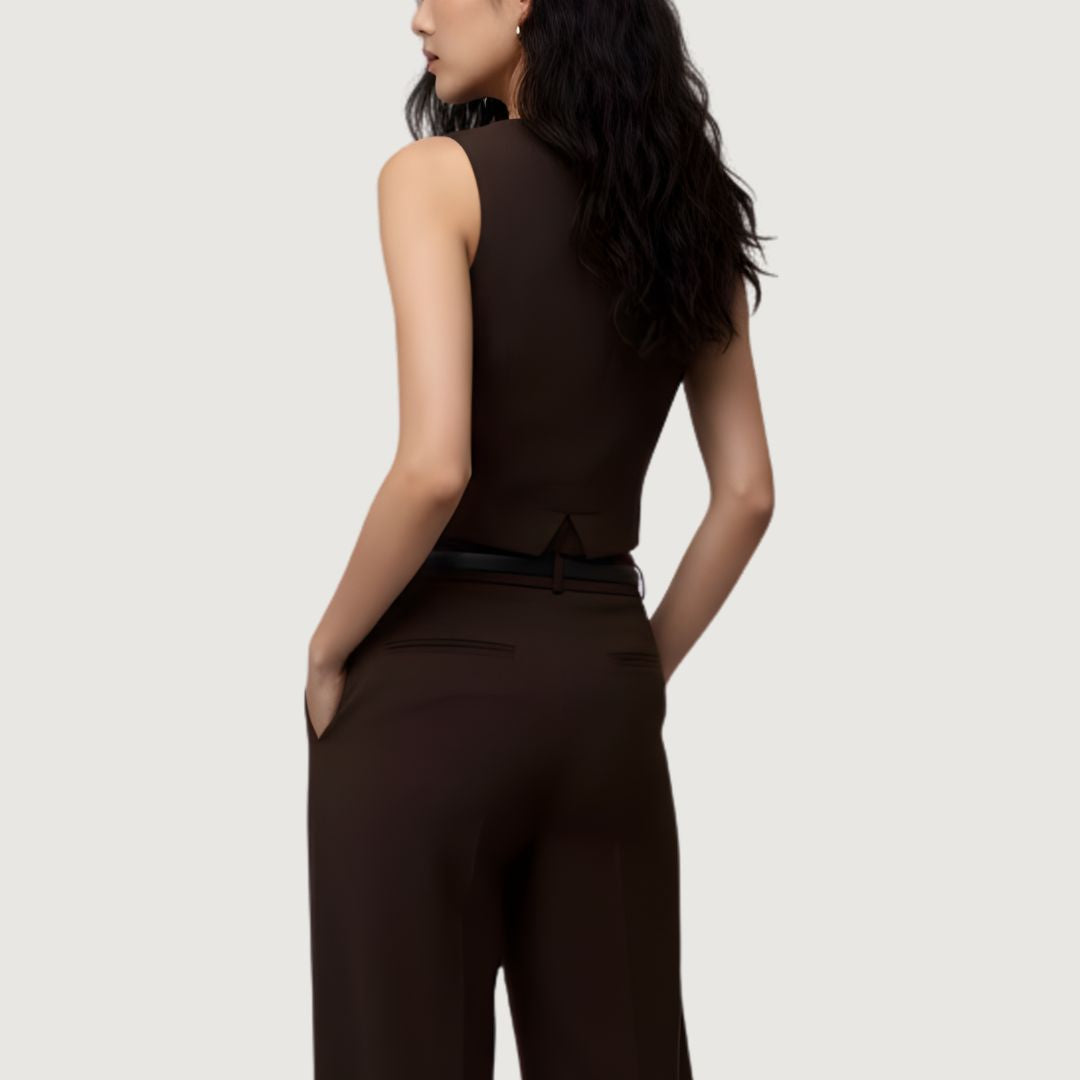 Chaleco Conjunto Formal Cafe