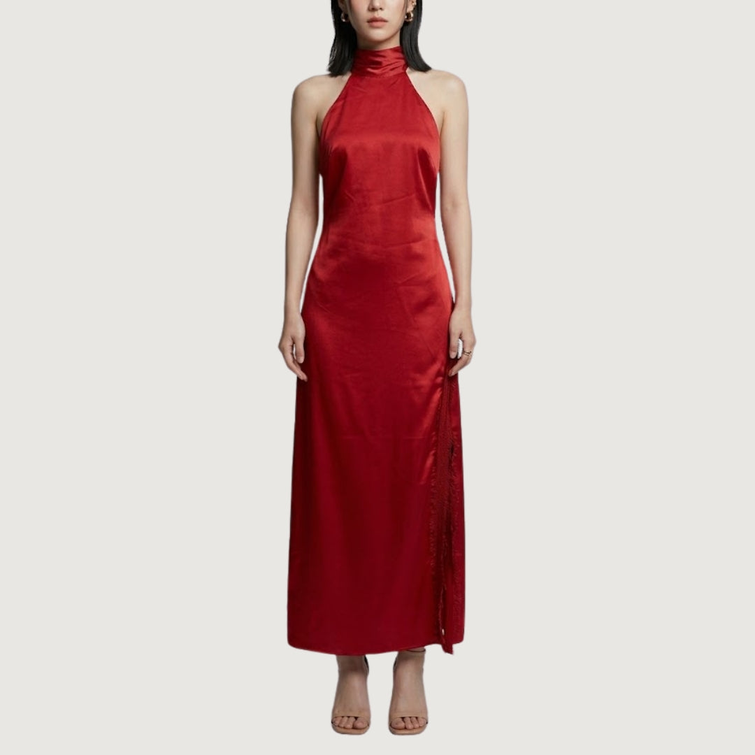 Red Allure Luxe Slit Dress