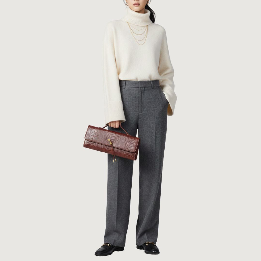 Clutch Croco Bordeaux