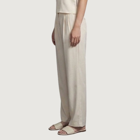 Pantalon Flow Recto Satinado Cream