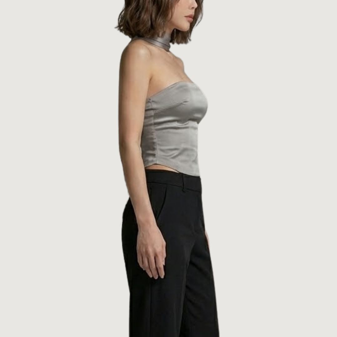 Top Tubo Choker Satinado