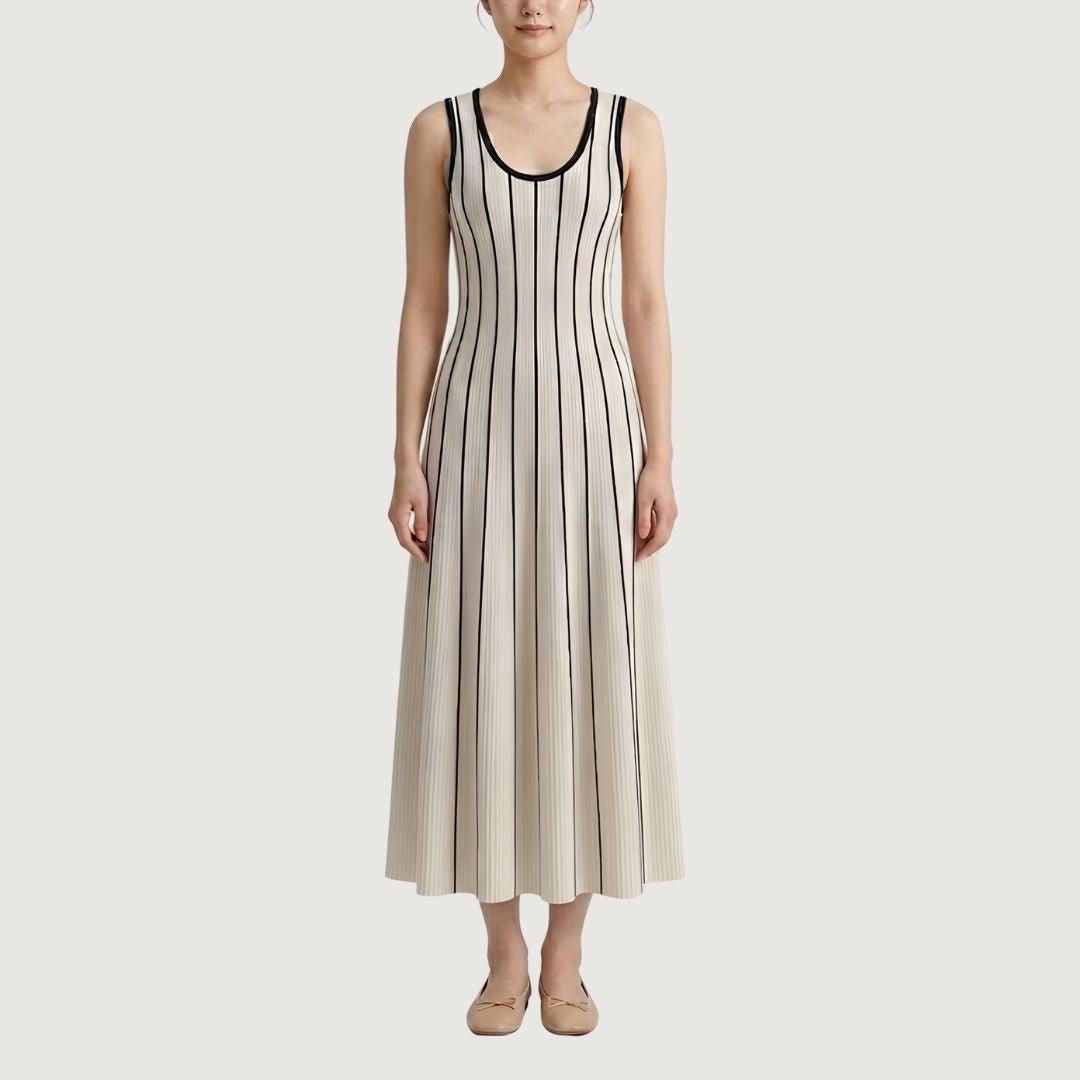 Striped Ribbed Midi