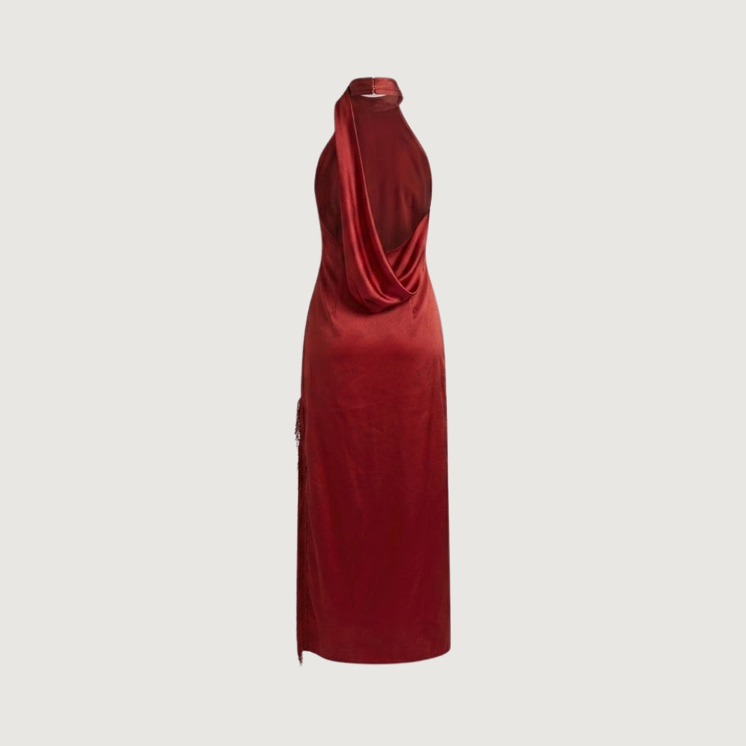 Red Allure Luxe Slit Dress